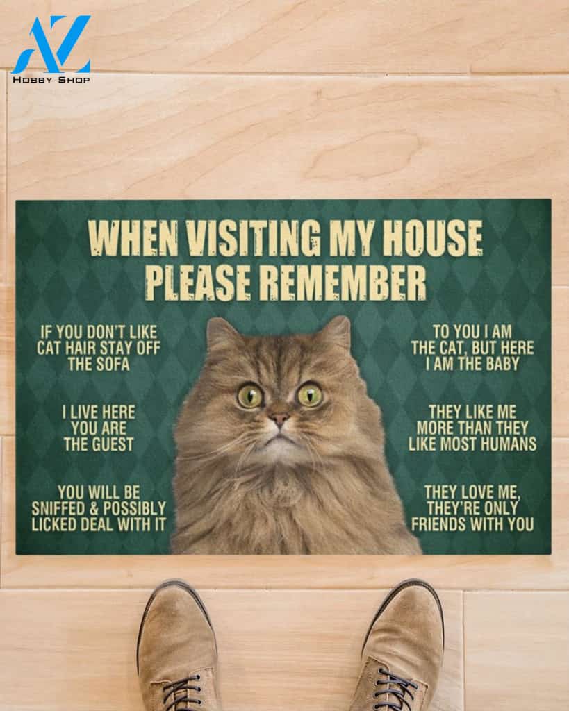 Persian Cat Doormat,When Visiting My House Doormat