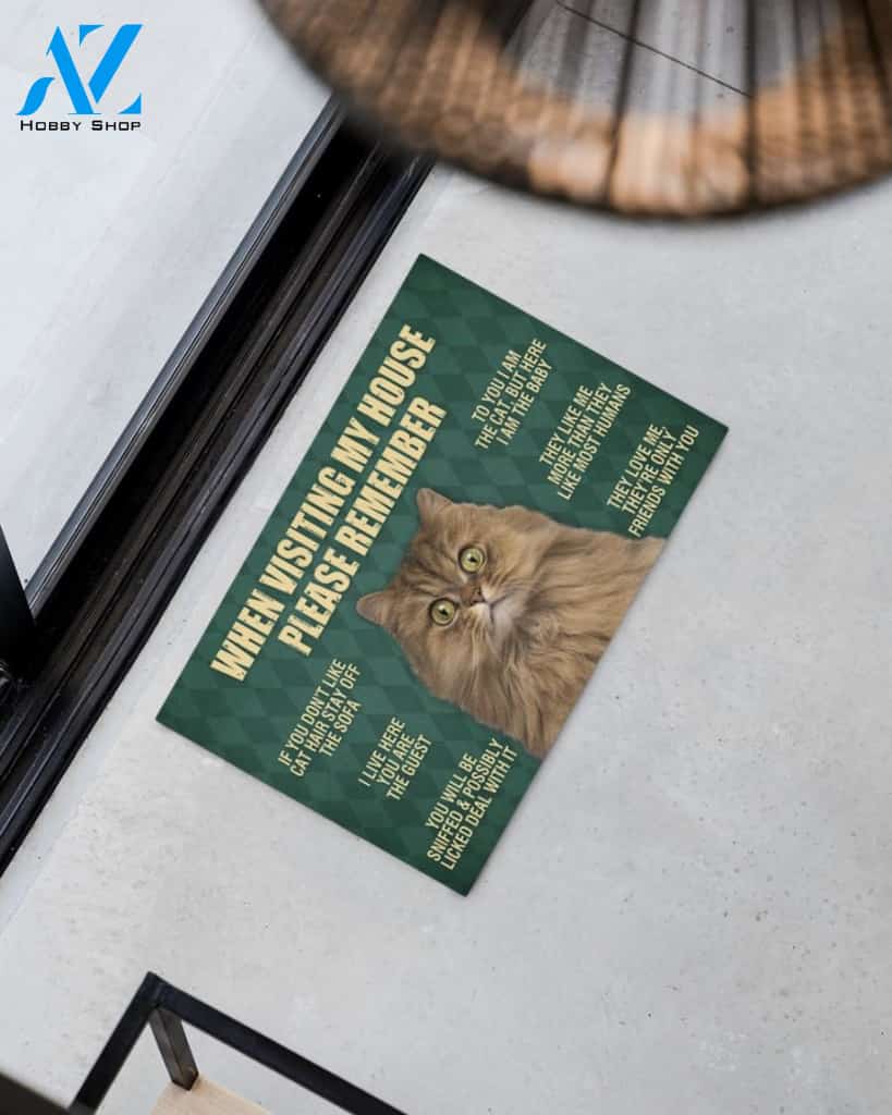 Persian Cat Doormat,When Visiting My House Doormat