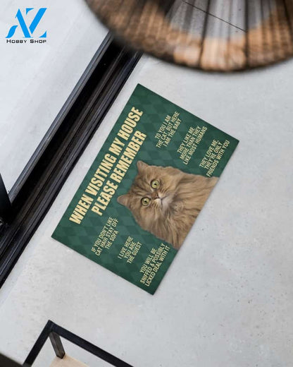Persian Cat Doormat,When Visiting My House Doormat