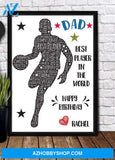Personaliezd Canvas And Poster, BASKET BALL, Happy Birthday Papa Canvas And Poster, Canvas Painting, Wall Decor Visual Art, Gift Father's Day
