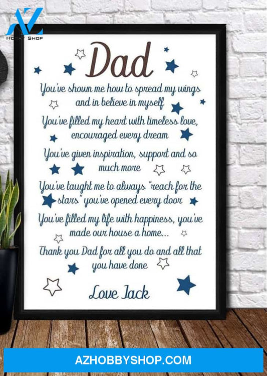 Personaliezd Canvas And Poster, Dad Poem Canvas And Poster, Canvas Painting, Wall Decor Visual Art, Gift Father's Day