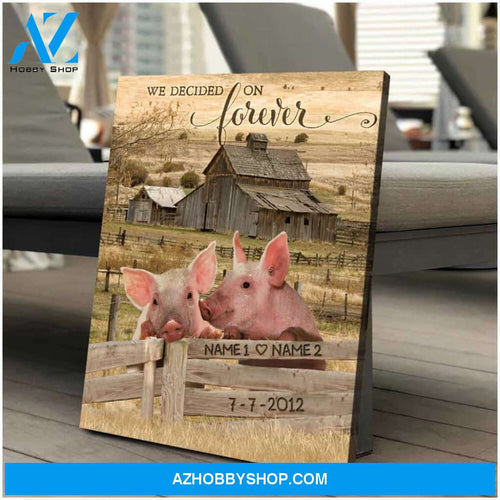 Personaliezd Canvas And Poster, Loving Pigs We Decided On Forever and Date Canvas And Poster, Canvas Painting, Wall Decor Visual Art