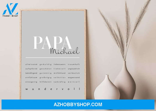 Personaliezd Canvas And Poster, Papa Michael Canvas And Poster, Canvas Wall Art, Wall Decor Visual Art, Gift Father's Day