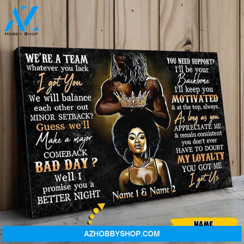 Personaliezd Canvas And Poster, We're A Team Black People Perfect Gift for Canvas And Poster,Canvas Prints,Wall Decor Visual Art