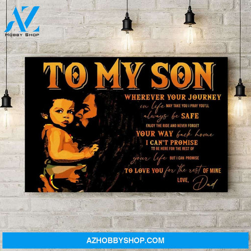 Personaliezd Canvas, To My Son, Enjoy The Ride Canvas Wall Art, Gift Father's Day