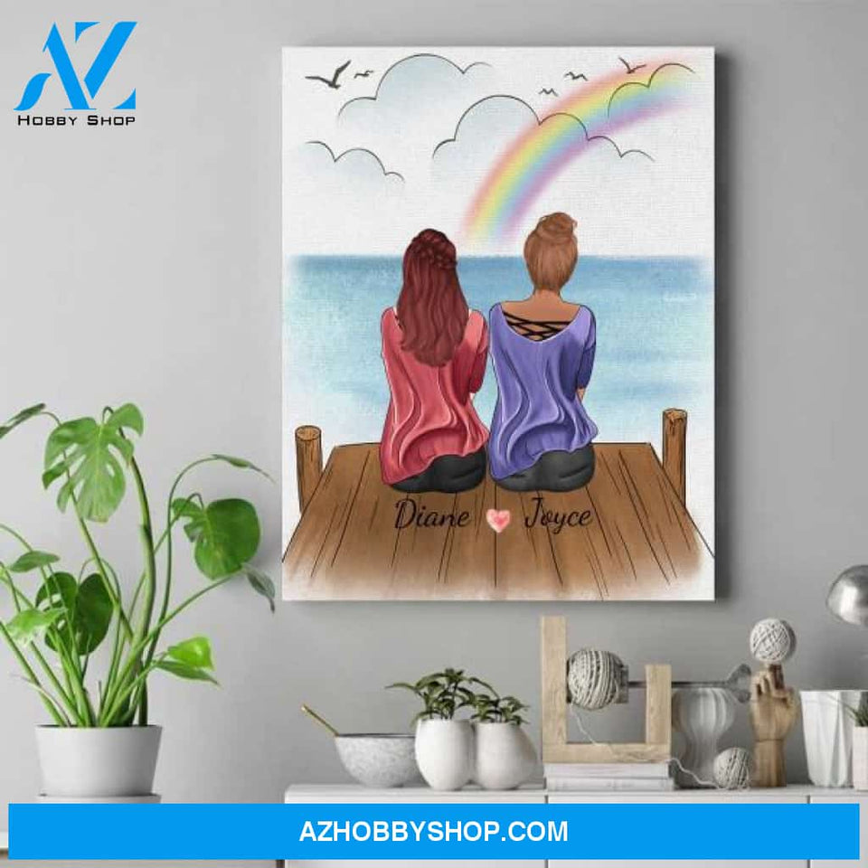 Personalised Best Friend Canvas - Best Birthday Gift For Bestie - Up To 4 Girls