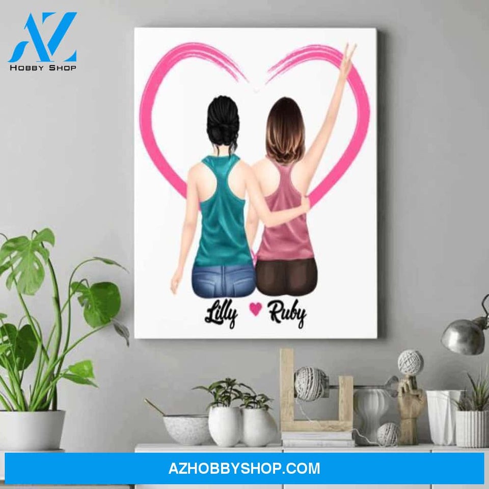 Personalised Best Friend Canvas - Personalised Best Friend Gift - Gifts For Besties Birthday