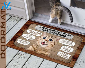 Personalised Your Cat Photo When Visiting My House Please Remember doormat, Funny Cute Cat Doormat, Welcome Mat, Housewarming gifts