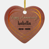 Personalised 9Th Wedding Anniversary Gift Ceramic Ornament