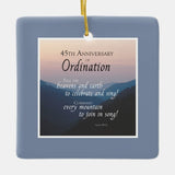 Personalize 45Th Anniversary Ordination Congrats Ceramic Ornament