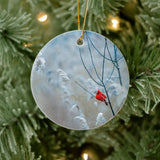 Personalize This Christmas Cardinal Ceramic Ornament