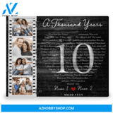 Personalized 10th Anniversary Gift Song Lyrics Gift Canvas Print