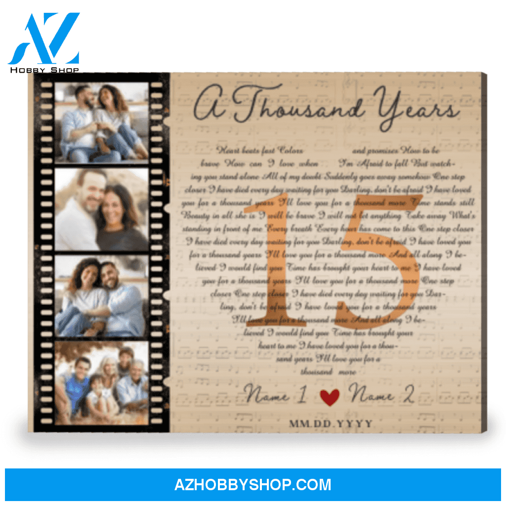 Personalized 15th Wedding Anniversary Gift Song Lyrics Gift Canvas Print