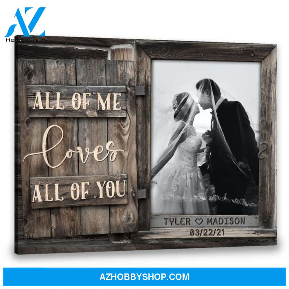 Personalized 3rd Year Wedding Anniversary Gift BW Color All Of Me Ohcanvas