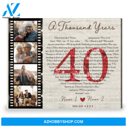 Personalized 40 Year Anniversary Gift Song Lyrics Gift Canvas Print