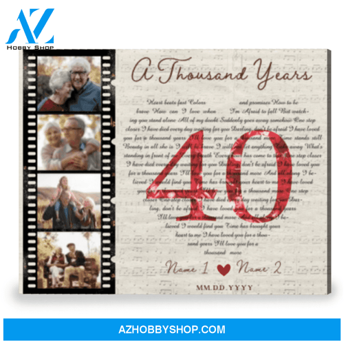 Personalized 40 Year Anniversary Gift Song Lyrics Gift Canvas Print