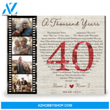 Personalized 40 Year Anniversary Gift Song Lyrics Gift Canvas Print