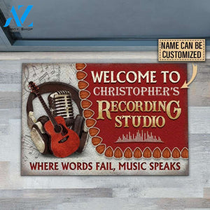 Personalized Acoustic Guitar Where Words Welcome Customized Doormat | WELCOME MAT | HOUSE WARMING GIFT