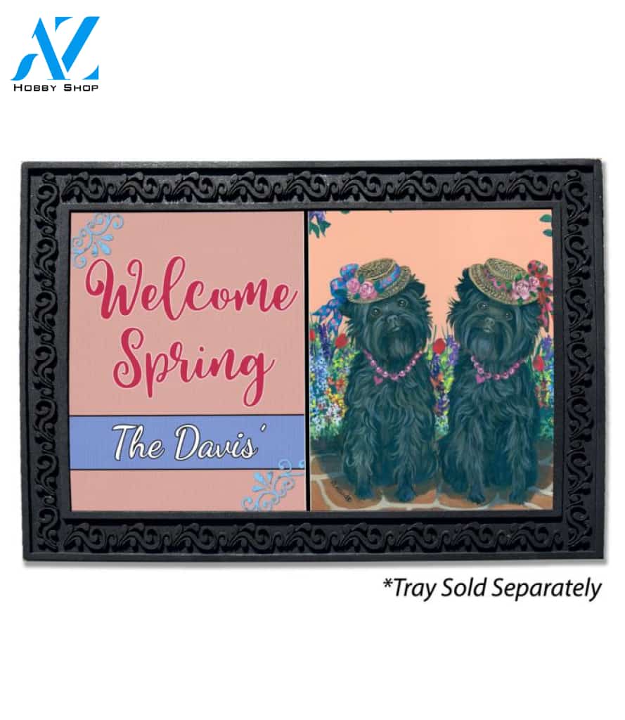 Personalized Affenpinscher Sisters Doormat - 18" x 30"