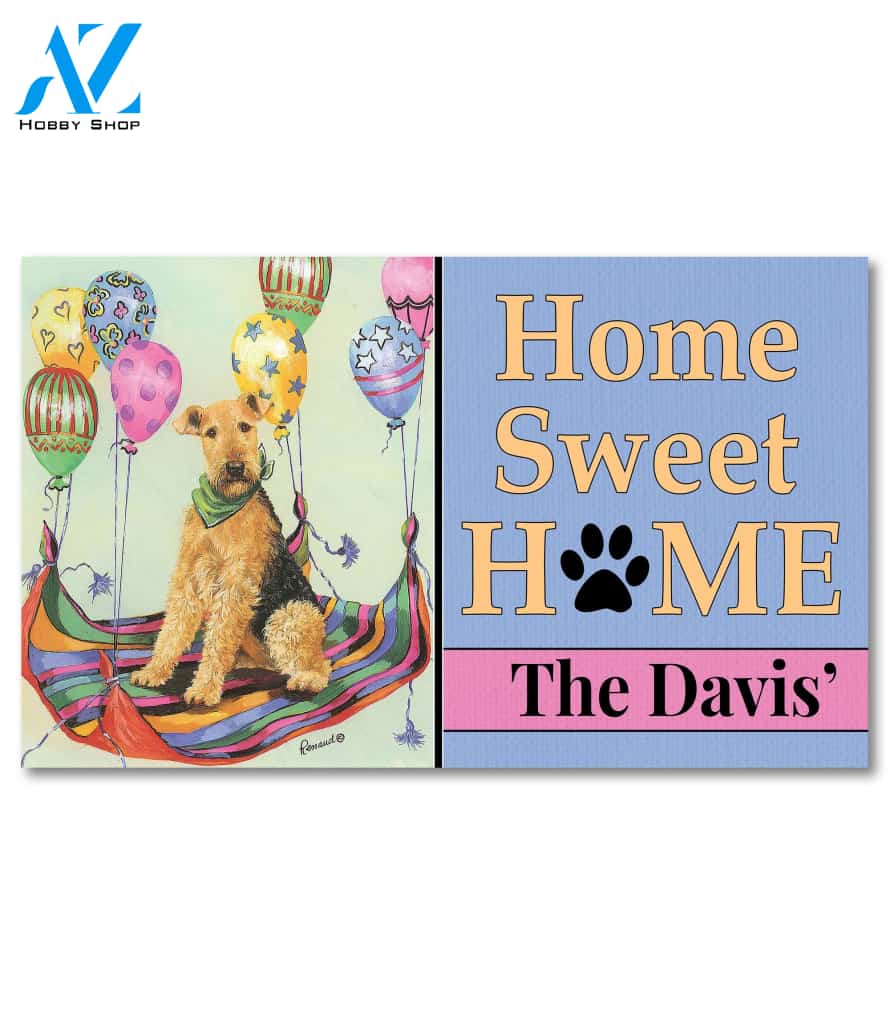 Personalized Airedale Terrier High Flyer Doormat - 18" x 30"