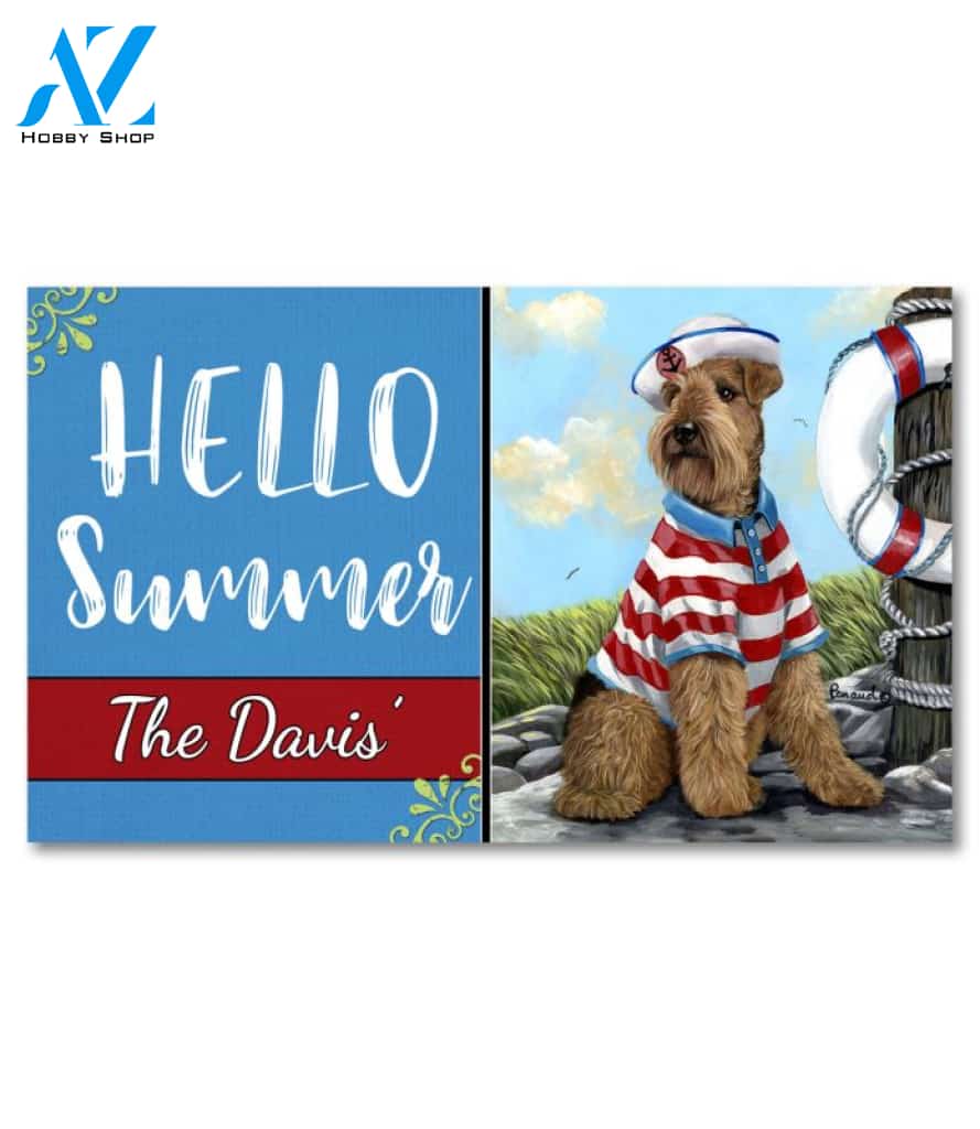 Personalized Airedale Terrier The Skipper Doormat - 18" x 30"