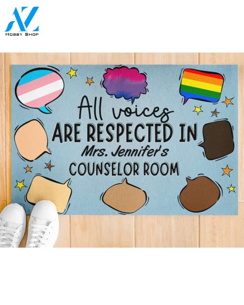 Personalized All Voices Are Respected Equality Indoor And Outdoor Doormat Gift For Teacher Student Decor Warm House Gift Welcome Mat Back To School