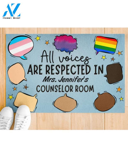 Personalized All Voices Are Respected Equality Indoor And Outdoor Doormat Gift For Teacher Student Decor Warm House Gift Welcome Mat Back To School