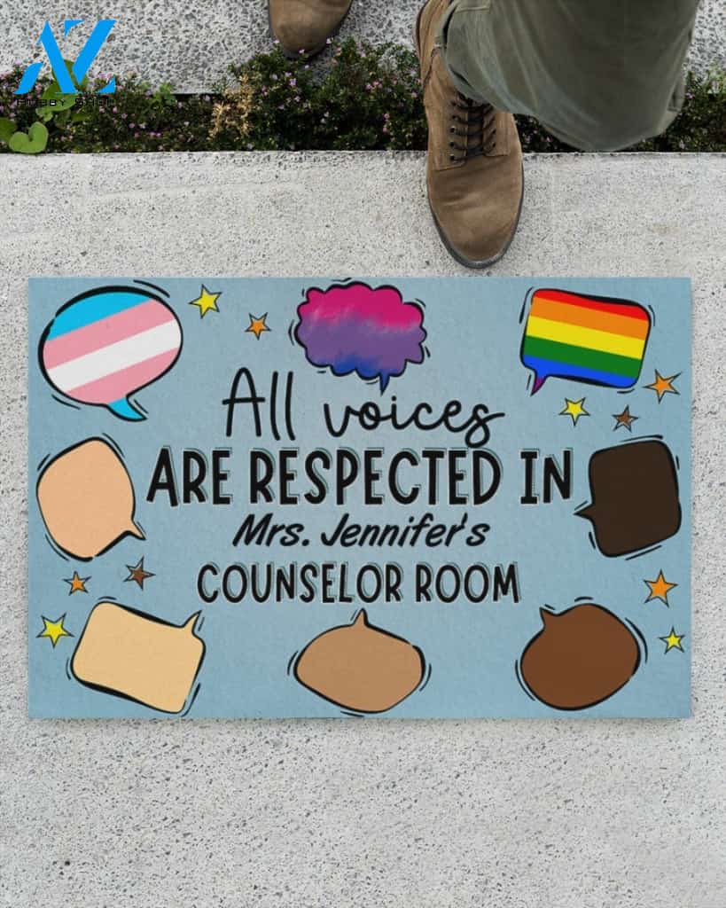 Personalized All Voices Are Respected Equality Indoor And Outdoor Doormat Gift For Teacher Student Decor Warm House Gift Welcome Mat Back To School