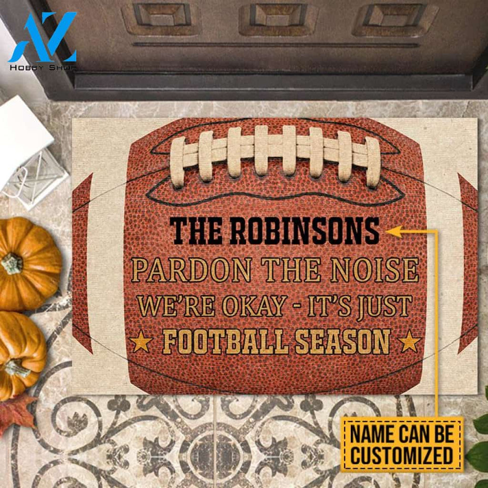 Personalized American Football Season Rugby Family Pardon The Noise Indoor And Outdoor Doormat Gift For Football Lovers Decor Warm House Gift Welcome Mat