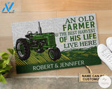 Personalized An Old Farmer And The Best Harvest Of His Life Live Here Doormat