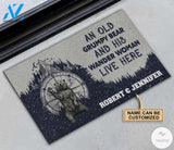Personalized An old grumpy bear and his wander woman live here camper doormat