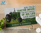 Personalized An Tractor Driver And The Best Harvest Of His Life Live Here Doormat