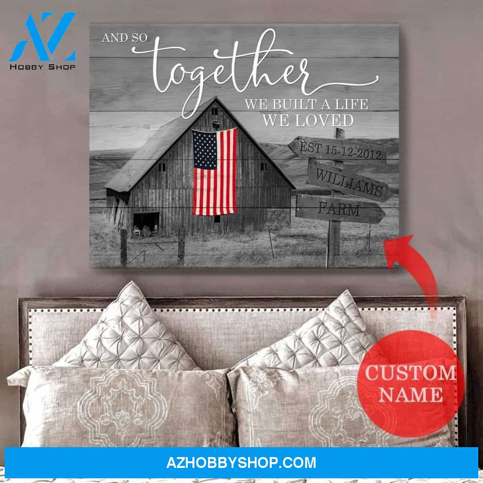 Personalized And So Together Farmer Name Wall Art Canvas
