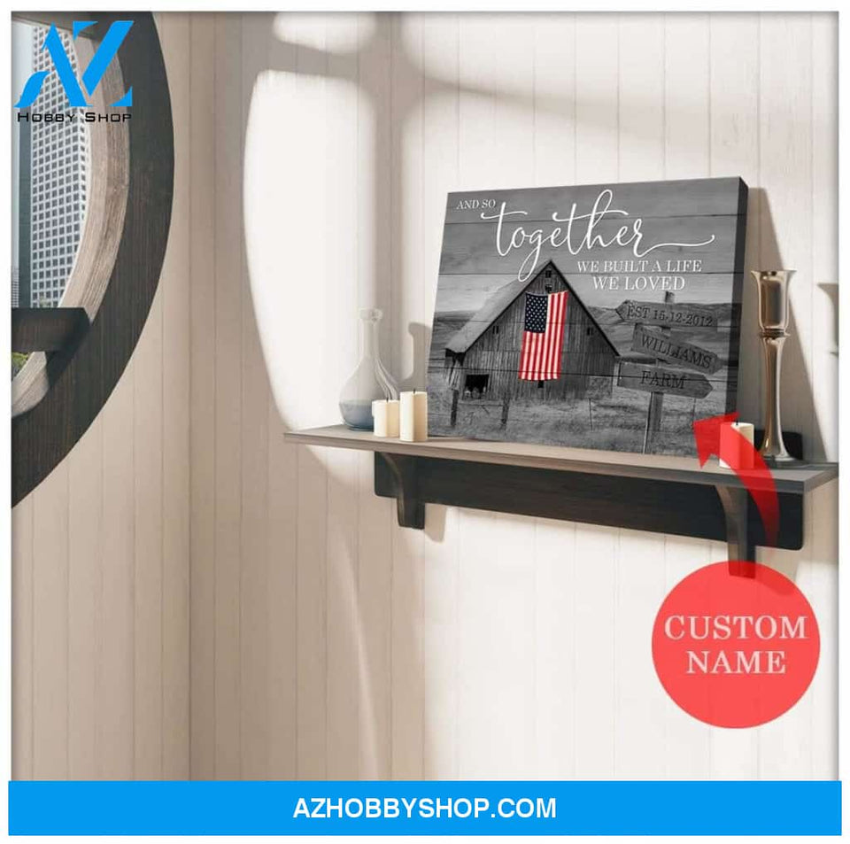 Personalized And So Together Farmer Name Wall Art Canvas