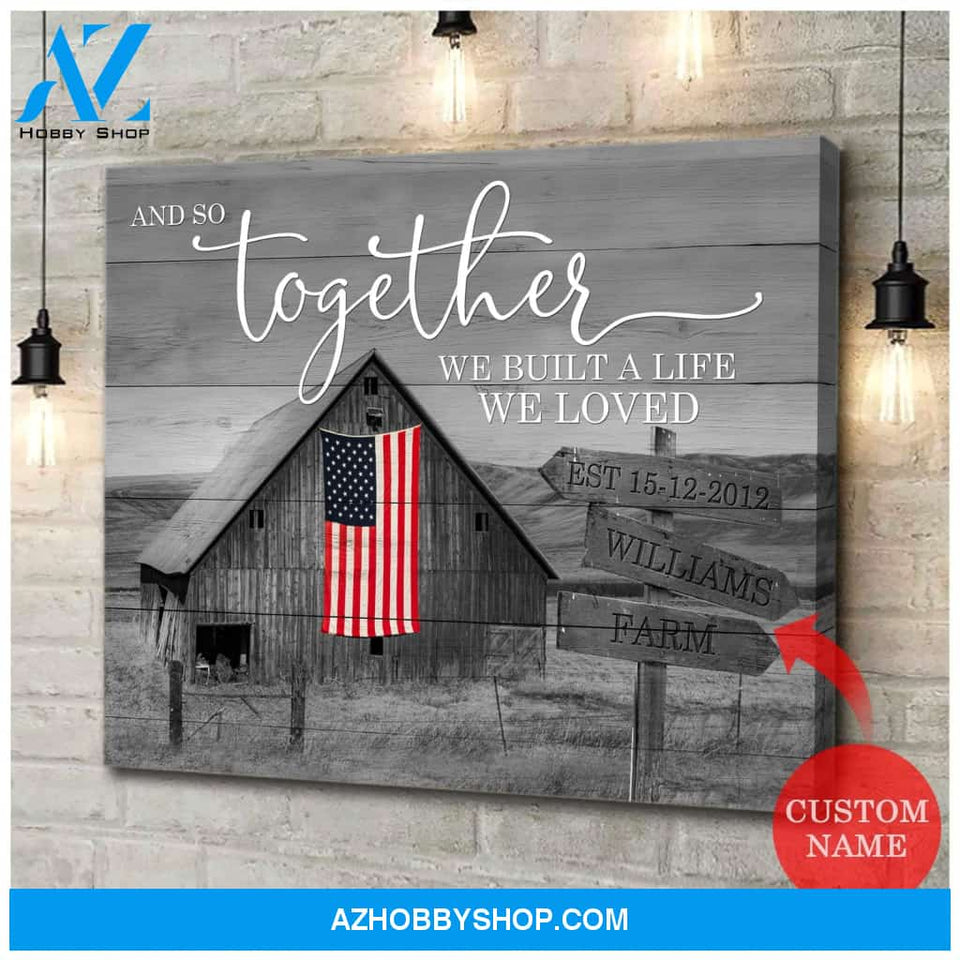 Personalized And So Together Farmer Name Wall Art Canvas