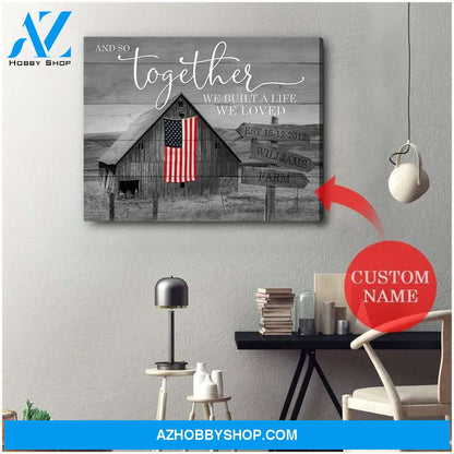 Personalized And So Together Farmer Name Wall Art Canvas