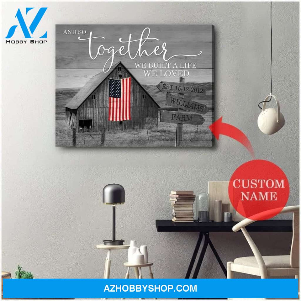 Personalized And So Together Farmer Name Wall Art Canvas