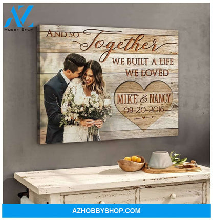 Personalized And So Together Name And Photo Wedding Wall Art Canvas
