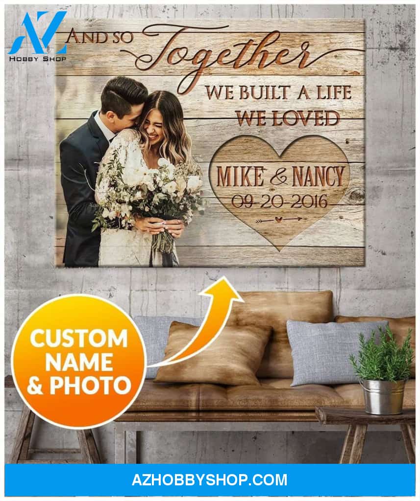 Personalized And So Together Name And Photo Wedding Wall Art Canvas