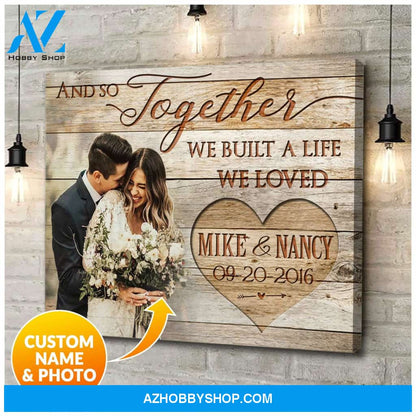 Personalized And So Together Name And Photo Wedding Wall Art Canvas