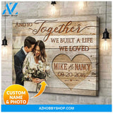 Personalized And So Together Name And Photo Wedding Wall Art Canvas