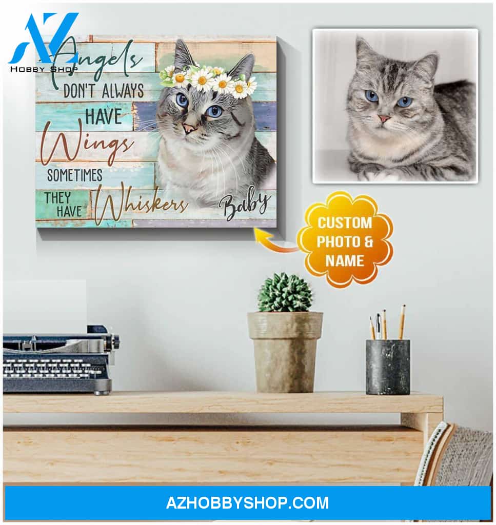 Personalized Angels Have Whiskers Canvas Wall Art Decor