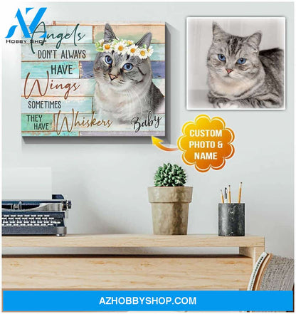 Personalized Angels Have Whiskers Canvas Wall Art Decor