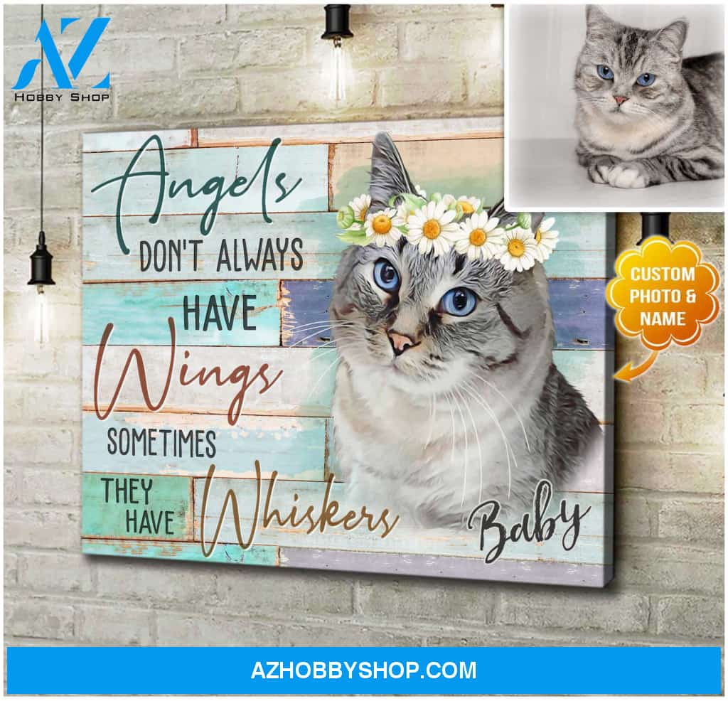 Personalized Angels Have Whiskers Canvas Wall Art Decor