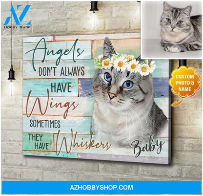 Personalized Angels Have Whiskers Canvas Wall Art Decor