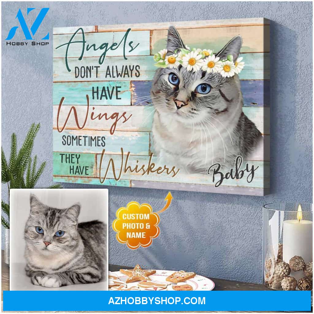 Personalized Angels Have Whiskers Canvas Wall Art Decor