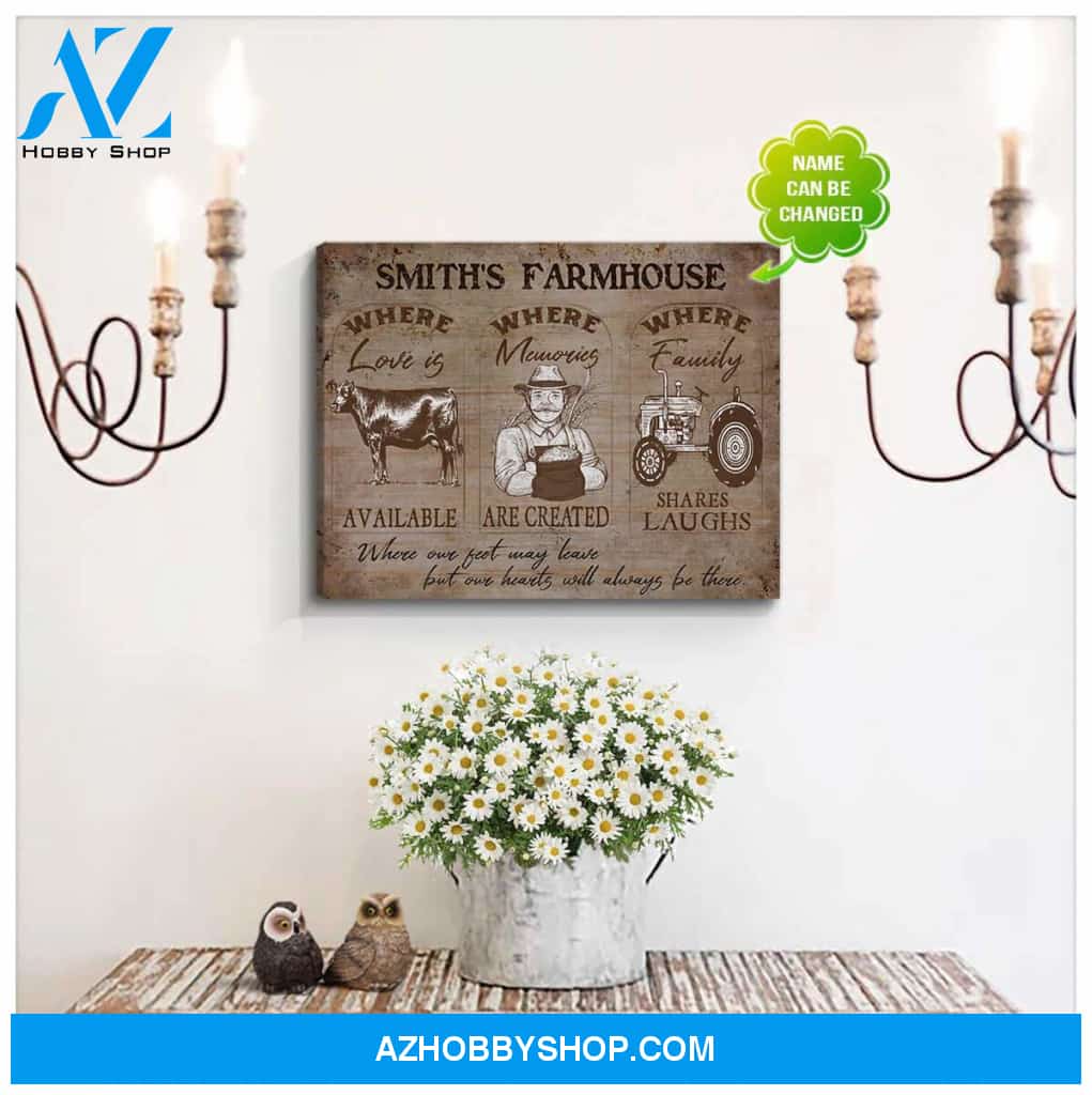 Personalized Angus Cows Farmhouse Where Love Is Available Canvas Wall Art Decor