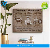 Personalized Angus Cows Farmhouse Where Love Is Available Canvas Wall Art Decor