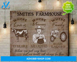 Personalized Angus Cows Farmhouse Where Love Is Available Canvas Wall Art Decor