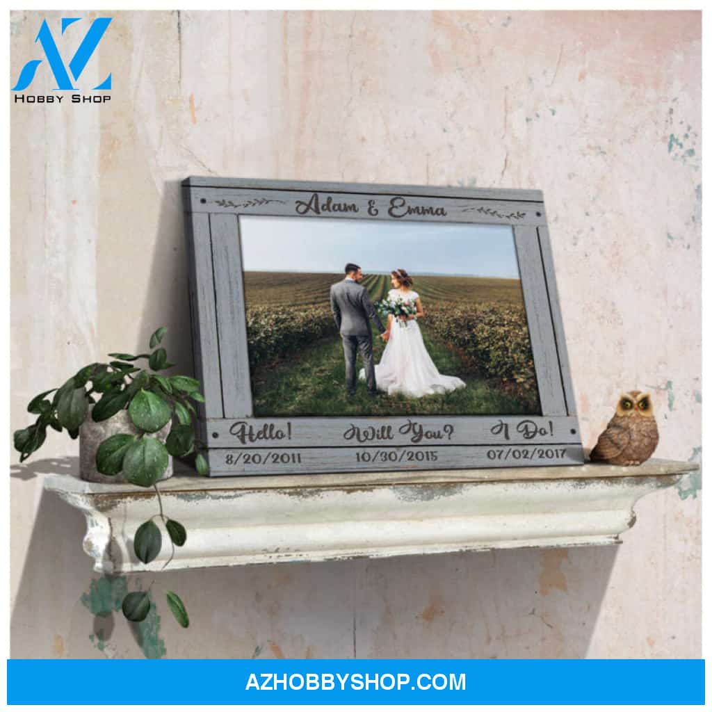 Personalized Anniversary Date Gifts Hello Will You I Do Canvas Print